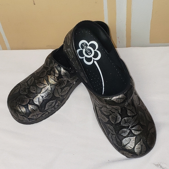 Sanita  Clogs Silver Bronze Metallic Leaf - Picture 10 of 16